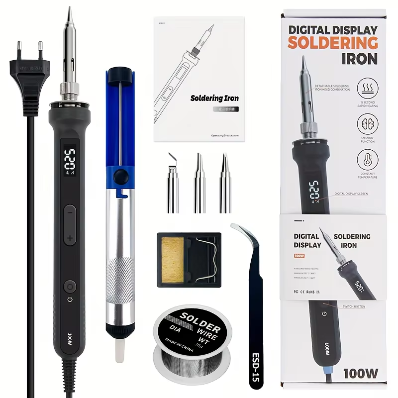 Diy Electronics Repair - Kit de soldador digital de 100W,