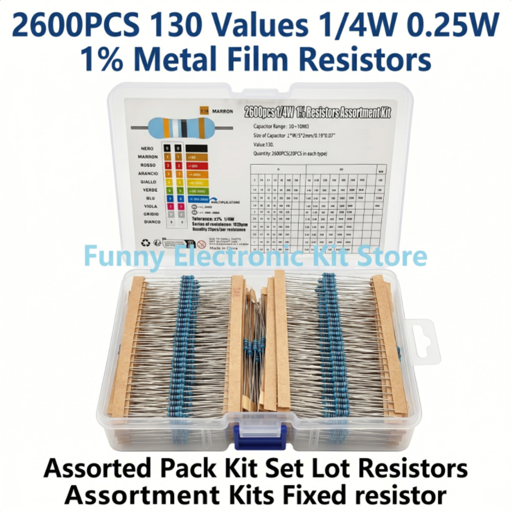 Diy Electronics Com - Paquete Surtido de 2600 Resistencias de