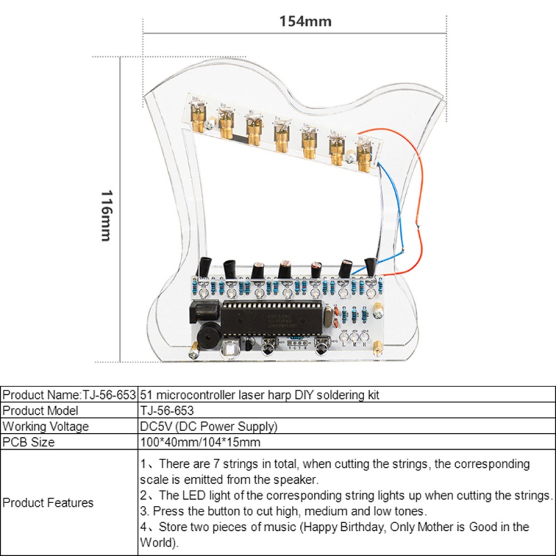 Kit electrónico de arpa láser  - Diy Lightsaber Electronics reseña y precio